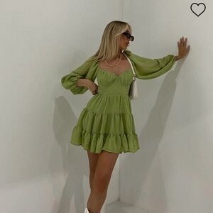 Princess Polly Light Green Dress with Tie Back